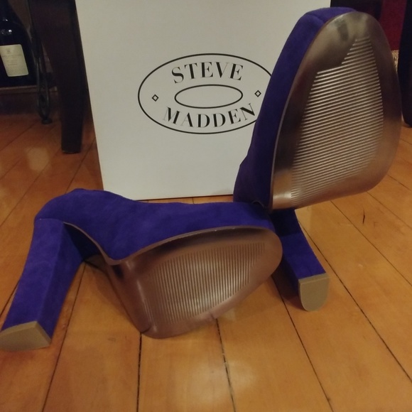 Purple-ly blue suede platforms - AMAZING! - Picture 2 of 3